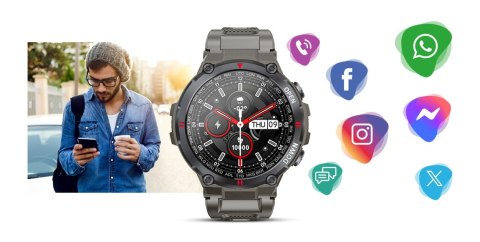 Smartwatch Giewont Focus SmartCall GW430-2 - Stone Smartwatch Giewont Focus SmartCall GW430-2 - Stone