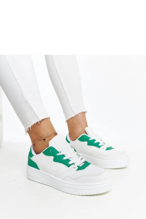 Białe sneakersy z zielonym akcentem Fournie - Solea Białe sneakersy z zielonym akcentem Fournie - Solea