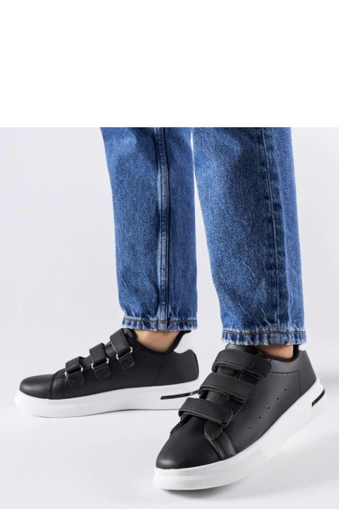 Czarne sneakersy zapinane na rzepy Paré - biała podeszwa - Solea Czarne sneakersy zapinane na rzepy Paré - biała podeszwa - Solea