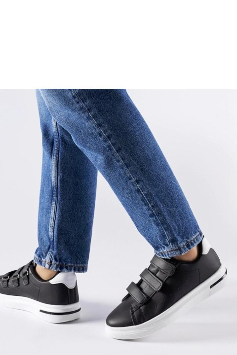 Czarne sneakersy zapinane na rzepy Paré - biała podeszwa - Solea Czarne sneakersy zapinane na rzepy Paré - biała podeszwa - Solea