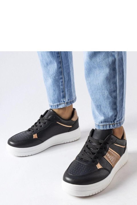 Czarno-złote sportowe sneakersy Parma - Solea Czarno-złote sportowe sneakersy Parma - Solea