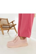Różowe materiałowe sneakersy Ornella - Solea