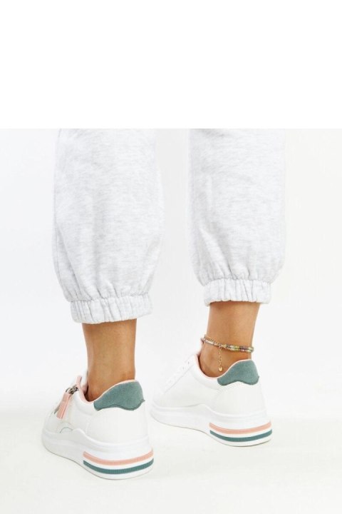 Białe sneakersy z zielonymi wstawkami Anaunia - Solea Białe sneakersy z zielonymi wstawkami Anaunia - Solea
