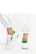 Białe sneakersy z zielonymi wstawkami Anaunia - Solea