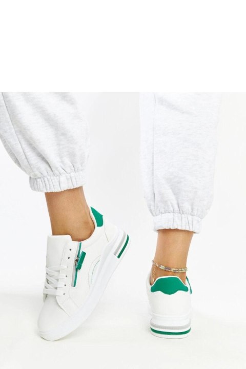 Białe sneakersy z zielonymi wstawkami Anaunia - Solea Białe sneakersy z zielonymi wstawkami Anaunia - Solea