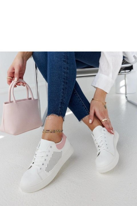 Biało-różowe ażurowe sneakersy Semhar - Solea Biało-różowe ażurowe sneakersy Semhar - Solea