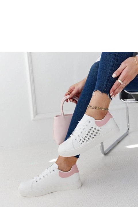 Biało-różowe ażurowe sneakersy Semhar - Solea Biało-różowe ażurowe sneakersy Semhar - Solea