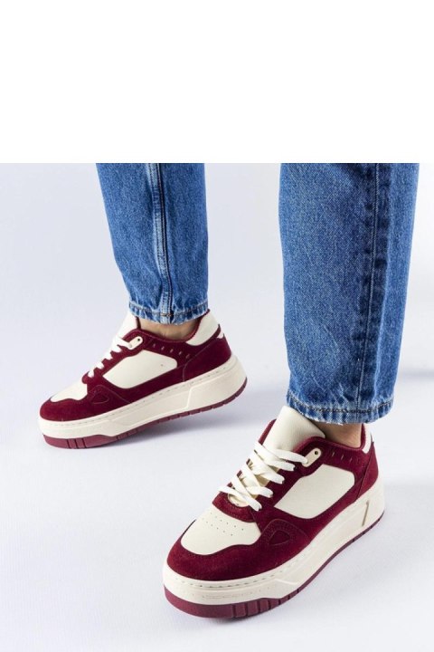 Bordowo-białe sneakersy na platformie Pomona - Solea Bordowo-białe sneakersy na platformie Pomona - Solea