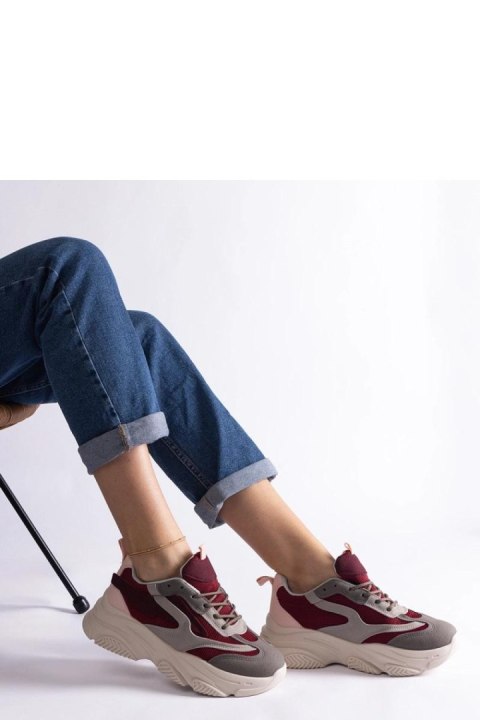 Bordowo-szare damskie sneakersy Milenka - Solea Bordowo-szare damskie sneakersy Milenka - Solea