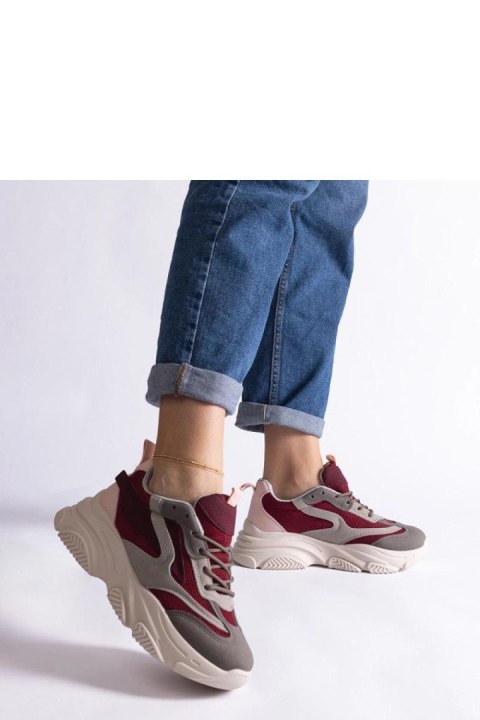 Bordowo-szare damskie sneakersy Milenka - Solea Bordowo-szare damskie sneakersy Milenka - Solea