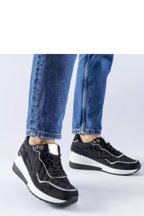 Czarne sneakersy na koturnie Pisignano - Solea Czarne sneakersy na koturnie Pisignano - Solea