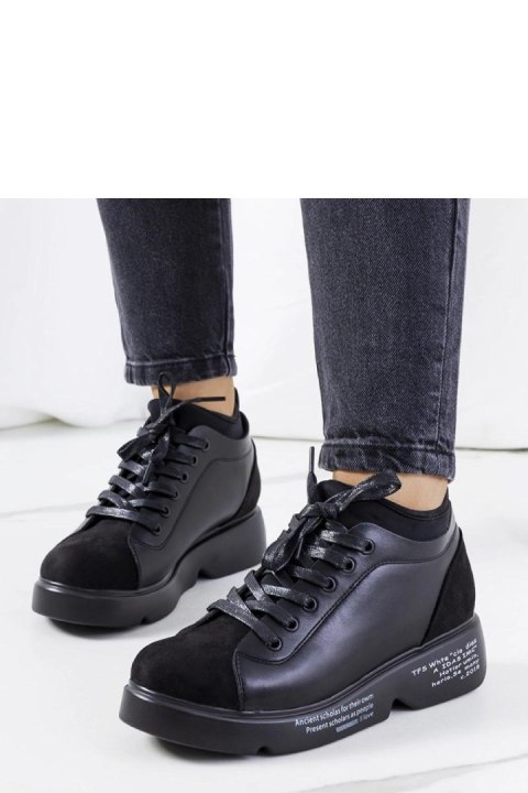 Czarne sneakersy na wysokiej podeszwie Ambly - Solea Czarne sneakersy na wysokiej podeszwie Ambly - Solea