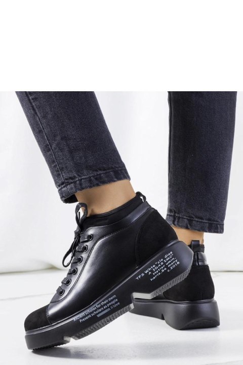 Czarne sneakersy na wysokiej podeszwie Ambly - Solea Czarne sneakersy na wysokiej podeszwie Ambly - Solea