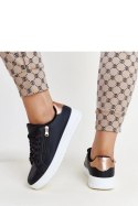 Czarne sneakersy z suwakiem na boku Shanna - Solea