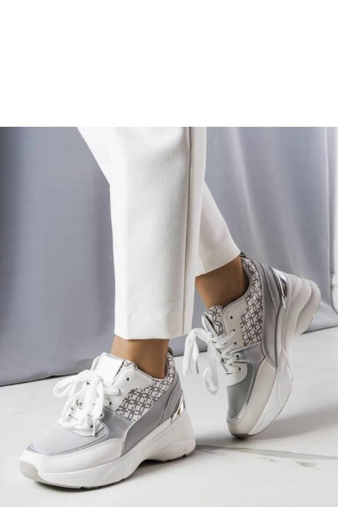 Szary sneakersy zdobione monogramem Lora - Solea Szary sneakersy zdobione monogramem Lora - Solea