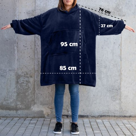 Bluzair Bluza Koc Hoodie Oversize Polska Granatowy Bluzair Bluza Koc Hoodie Oversize Polska Granatowy