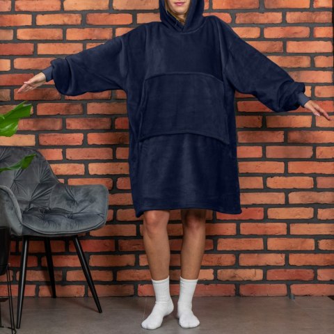 Bluzair Bluza Koc Hoodie Oversize Polska Granatowy Bluzair Bluza Koc Hoodie Oversize Polska Granatowy