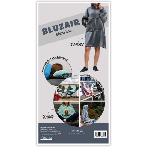 Bluzair Bluza Koc Hoodie Oversize Polska Granatowy Bluzair Bluza Koc Hoodie Oversize Polska Granatowy