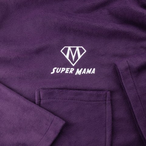 Kocyko-szlafrok SUPER MAMA - Śliwka - prezent na dzień mamy Kocyko-szlafrok SUPER MAMA - Śliwka - prezent na dzień mamy