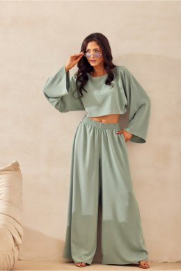 Spodnie Damskie Model Lara SZL SPD0046 Szałwia - Roco Fashion
