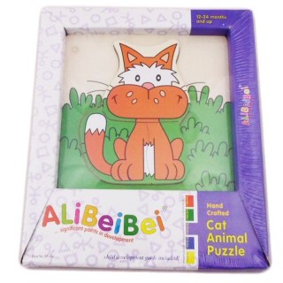 Drewniane puzzle - kot