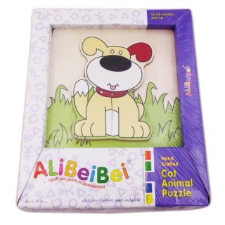 Drewniane puzzle - piesek
