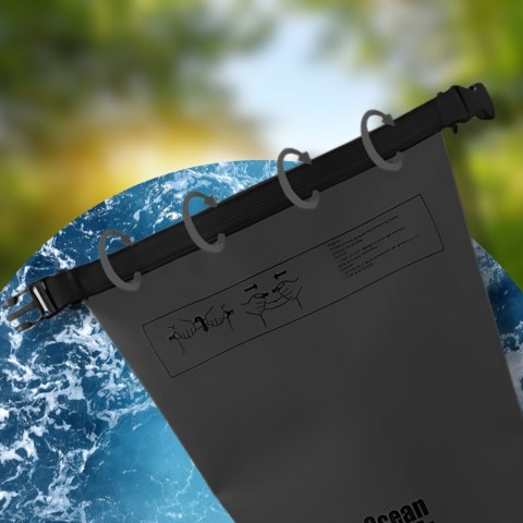 WOREK WODOODPORNY WODOSZCZELNY KAJAK TORBA PLECAK TURYSTYCZNY 5L CZARNY