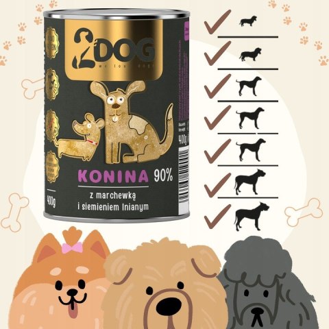 2Dog mokra karma konina z siemieniem 400g 2Dog mokra karma konina z siemieniem 400g