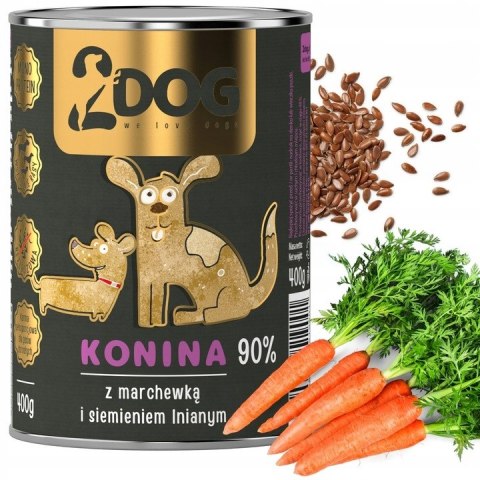 2Dog mokra karma konina z siemieniem 400g 2Dog mokra karma konina z siemieniem 400g