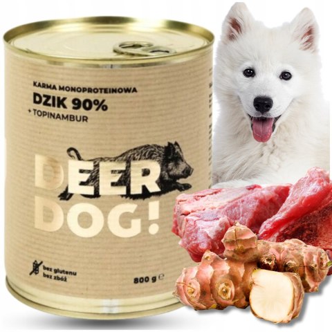 Deer Dog Dzik z topinamburem 800g puszka Deer Dog Dzik z topinamburem 800g puszka