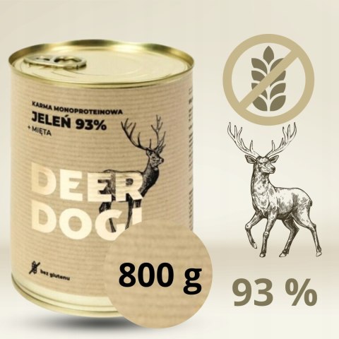 Deer Dog Jeleń z miętą 800g puszka Deer Dog Jeleń z miętą 800g puszka