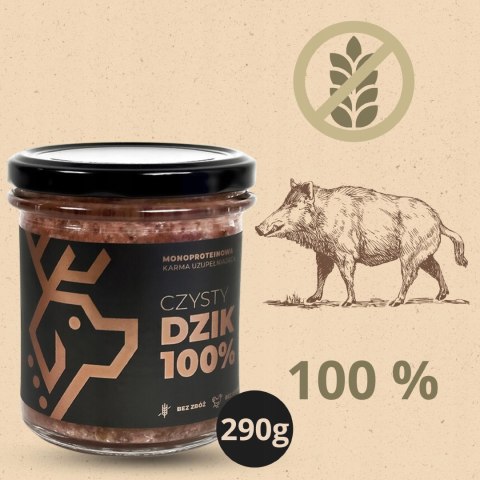 Deer Dog karma mokra dzik 100% słoik 290 g Deer Dog karma mokra dzik 100% słoik 290 g