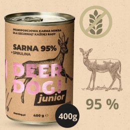 Mokra karma dla szczeniąt psa JUNIOR SARNA + SPIRULINA DEER DOG 400 g