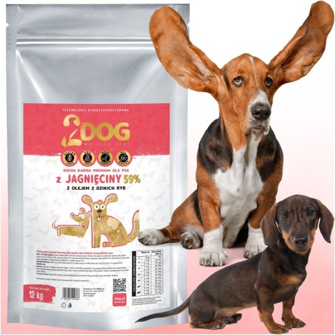 SUCHA KARMA DLA PSA 2Dog JAGNIĘCINA 12kg ZIMNOTŁOCZONA HIPOALERGICZNA MONO SUCHA KARMA DLA PSA 2Dog JAGNIĘCINA 12kg ZIMNOTŁOCZONA HIPOALERGICZNA MONO