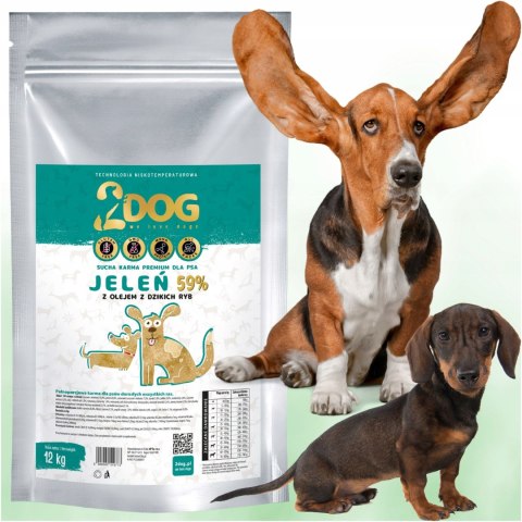 SUCHA KARMA DLA PSA 2Dog JELEŃ 12kg ZIMNOTŁOCZONA HIPOALERGICZNA BEZ GLUTEN SUCHA KARMA DLA PSA 2Dog JELEŃ 12kg ZIMNOTŁOCZONA HIPOALERGICZNA BEZ GLUTEN