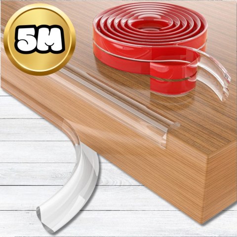 BEZBARWNA TAŚMA ZABEZPIECZAJĄCA KANTY MEBLI LISTWA NA ROGI OSŁONA KRAWĘDZI NICEKIDS 5m