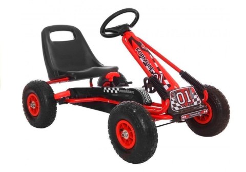 LEAN CARS Gokart Czerwony A-15 Pompowane Koła
