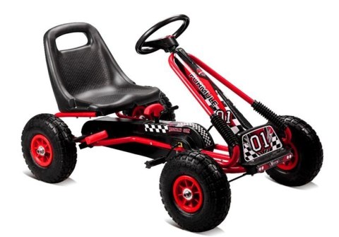 LEAN CARS Gokart Czerwony A-15 Pompowane Koła LEAN CARS Gokart Czerwony A-15 Pompowane Koła