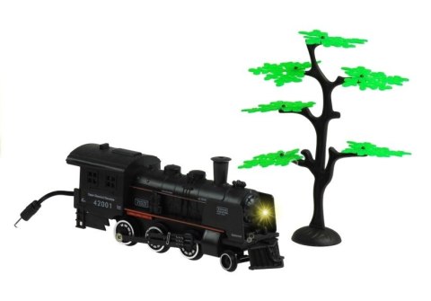LEAN Toys Duża Kolejka z Dymem Światło + 4 Wagony Tor 156 cm