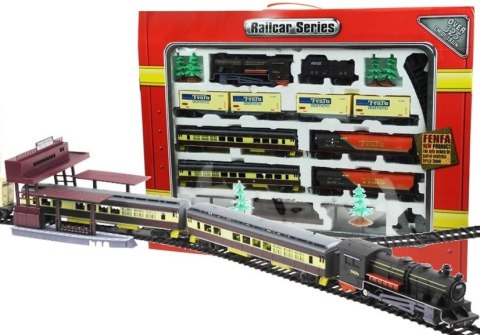 LEAN Toys Kolejka FENFA Gigant 7 Wagonów Światło 10m