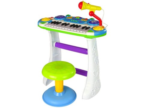 LEAN Toys Organy Keyboard Krzesełko Mikrofon Niebieski