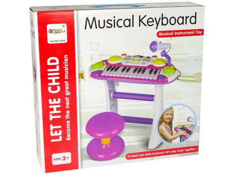 LEAN Toys Organy Keyboard Krzesełko Mikrofon Niebieski