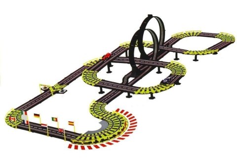 LEAN Toys Tor Wyścigowy 11 Metrów + 2 Autka Zasilacz LEAN Toys Tor Wyścigowy 11 Metrów + 2 Autka Zasilacz
