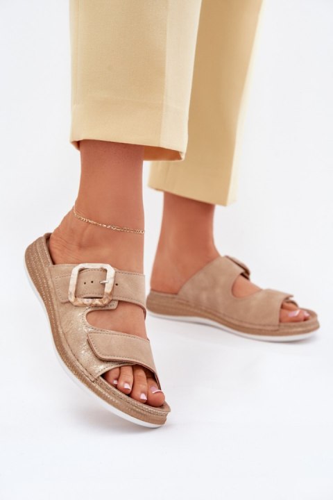 Sandał Klapki Model INBLU MK000013 Beige - Step in style Sandał Klapki Model INBLU MK000013 Beige - Step in style