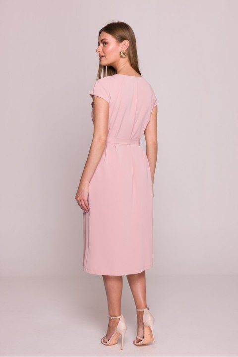 Sukienka Model S411 Powder Pink - Stylove Sukienka Model S411 Powder Pink - Stylove