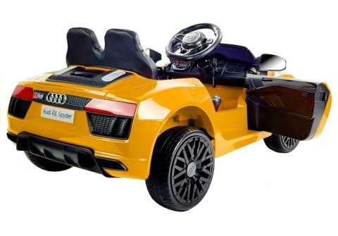 LEAN CARS Auto na Akumulator Audi R8 Spyder Żółty Lakierowany