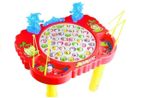 LEAN Toys Gra Zręcznościowa Łowienie Rybek Świeci Czerwona