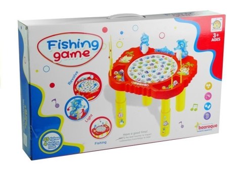 LEAN Toys Gra Zręcznościowa Łowienie Rybek Świeci Czerwona