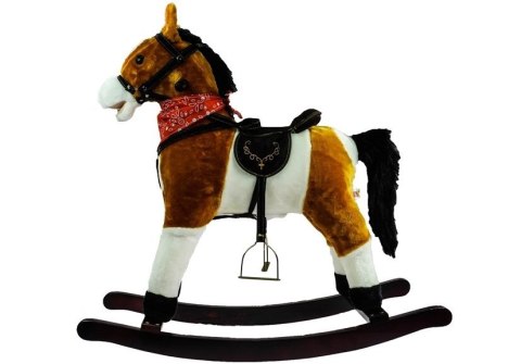 LEAN Toys Koń Na Biegunach 74cm Jasny Brąz Rusza Pyskiem Ogonem
