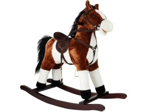 LEAN Toys Koń Na Biegunach Ciemny Brąz Dźwięki Rusza Pyskiem Ogonem 74 cm